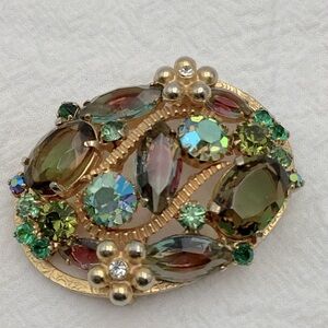 Vintage Iris Glass Brooch